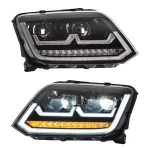 2 Lens Projector LED Headlight Assembly for Volkswagen VW Amarok Pickup Truck Front Lamp Modification Parts