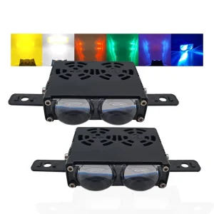 2 PCS Car Spotlights LED Grille Lights with DRL Dual Fans Driving Fog Work Light External Auxiliary Light Off road Vehicle Truck