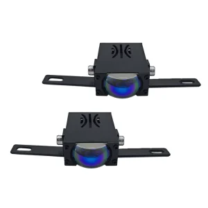 2 Pcs Car Spotlights Led Grille Lights With Red DRL Fan Driving Fog Work Light Auxiliary Lights Off-road Vehicle Truck