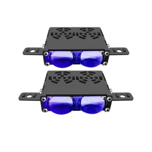 2 Pcs RGB Car Spotlight LED 12V 24V 2 Lens Car Grille Light Driving Fog Light External Auxiliary Lights for Off Road Vehicle