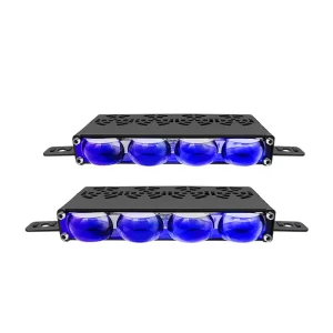 2 Pcs RGB Car Spotlight LED 12V 24V 4 Lens Car Grille Light Driving Fog Light External Auxiliary Lights for Off Road Vehicle