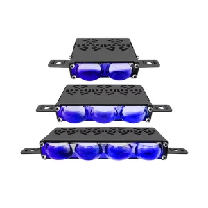 2 Pcs RGB Car Spotlight LED 12V 24V Blue Lens Car Grille Light Driving Fog Light External Auxiliary Lights for Off Road Vehicle