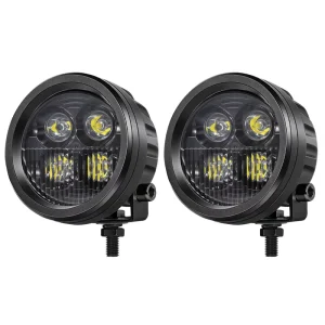 2 Pieces 40W 3.5 Inch Round Combo Beam LED Fog Lamp Windshield Pillar Light for Off Road Use With UTV SUV
