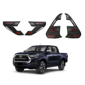 2 Sets Black Semi package Design Headlight Tail Light Cover Trim for Toyota Hilux Accessories