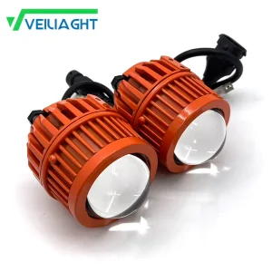 2″ Single Reflector Tri Color LED Headlight Tricolor BILED Head Light for Car Electric Scooter Dirt Bike Motorcycle Automobile
