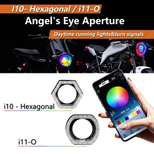 2 in 1 Car RGB Chasing LED Headlight 5D APP Control Light guide LED Lens Auto Ambient Lamps