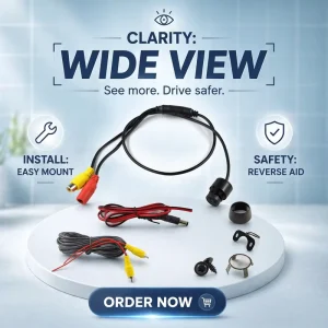 2 in 1 Universal Car HD CCD Camera Small Butterfly Punch Design with Night Vision for Rear View Car Reversing Aid