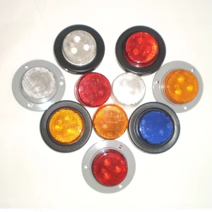 2 inch amber round PVC grommet 10-30V side marker light with 2-pin plug 3 piranha leds clearance lamp for truck trailer vehicle