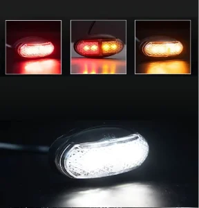 2.4 Inches LED Trailer Light E-mark Car Truck Bus Indicators Clearance Lamp Side Marker Light Red Amber White 12V 24V
