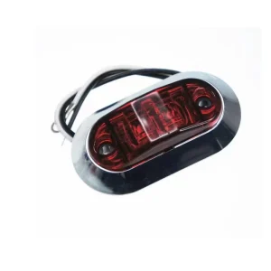2.5 Inch Trailer Side Lights DOT SAE ADR 12V 24V Truck Lights Chrome Marker Lighting Clearance Lamp 2 LED Red Amber