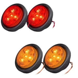 2.5″ Round LED Side Marker Light LED Side Marker Lamp Fit Truck Trailer Auto Car