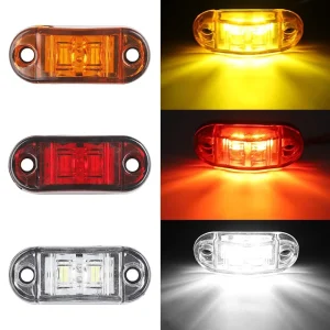 2.6 Inch 2 LEDs Oval LED Trailer Truck Side Lights Truck Clearance Marker Lights