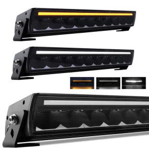 20 Inch 12V 24V Combo Driving Beam LED Light Bar Position Light IP68 Waterproof 100W 9500lm White Amber R112