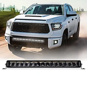 20 Inch 75W Single Row Combo Beam White Amber LED Light Bar for 4X4 Offroad SUV Car