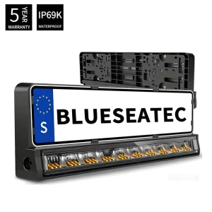 20 Inch License Plate Holder LED Light Bar ECE Approved Driving Beam White Amber Position Light LED Number Plate Light for EU