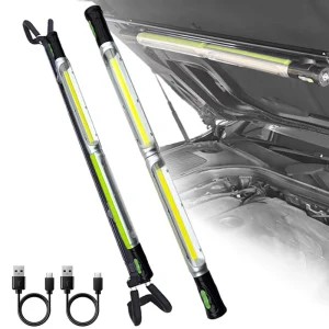 2000LM Magnetic Underhood Work Light with Stand 8000mAh Rechargeable COB LED Mechanic Light Portable Cordless Job Site Lighting