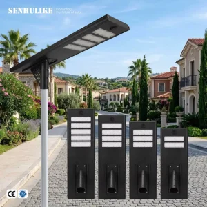 200W Solar Street Light Black LED Outdoor IP65 Waterproof Smart Control Auto on Off Photocell Road Lamp