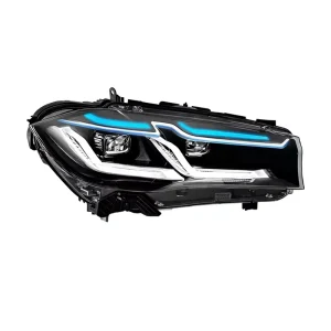 2014-2018 BMW X5 F15 Headlight Assembly Retrofit Style LED Lens Modules Flowing Turn-Signal Daytime Running Lights 12V