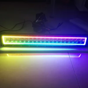 20Inch RGB Chasing Work Light Bar 4×4 Off Road Halo LED Light Bar APP Control