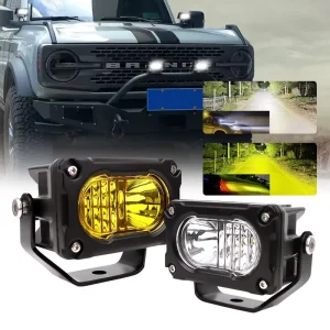 20W 4000 Lumens Yellow LED Work Light 3Inch Spot Flood Combo Pods for Car Truck 12V 24V Front Retrofit Offroad Fog Lamps