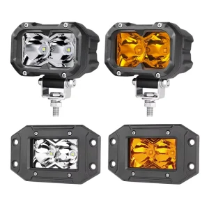 20W Car LED Lights Amber or White Color Spot Beam Aluminum 12V LED Spot Lights 4X4 for Cars and Trucks