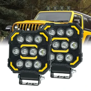 20W Universal Long Lifespan Square Faro Auxiliar Para Moto DRL Motorcycle Work Light for Car