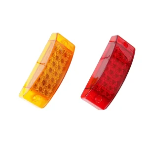 21 LED Red Amber Side Marker Clearance Light 12V Rectangle Turn Signal Lamps for Trucks Trailer Camper Waterproof