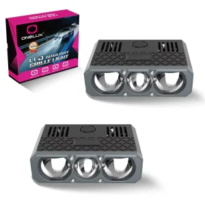 210W High Low Beam Yellow Color LED Grille Light 3 Lens LED Auxiliary Lighting Motorcycle Car Fog Light