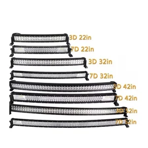 22 32 42 52 Inch Curved Dual Row LED Light Bar 3D 7D 120W Combo Beam Offroad Driving Light for Truck SUV