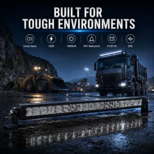 22 Inch 100W EMC LED Light Bar 10880LM IP67 Waterproof Combo Beam Slim Offroad Driving Work Light with Side Mounting Brackets