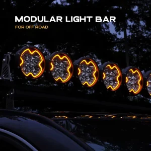 22 Inch Modular Amber LED Bull Bar Driving Light for Jeep Wrangler Ford Bronco Toyota Hilux Nissan Patrol Off Road 4X4 Bumper