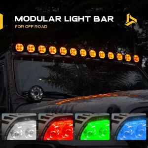 22 Inch RGB Modular Linkable LED Front Bumper Driving Light Bar for Mitsubishi Triton Hilux Ford Ranger Isuzu D-Max Overland 4X4