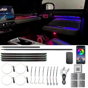 22 in 1 Car Acrylic Interior LED RGB Chasing Lights Starry sky Trim Hidden Strip APP Control Auto Ambient Lamps