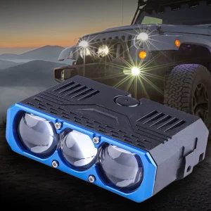 220W LED Work Lights Hi Lo Beam Super Bright Spotlights Three Lens LED Grille Lights for Car Accessories