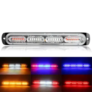 24-LED Ultra-Thin Amber Emergency Strobe Light Surface Mount Flashing Hazard Construction Caution Light Bar for Car Accessory
