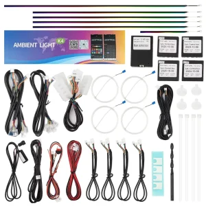 24 Lights 1 Universal Symphony Full Color LED Daytime Running Light Strip 12V Car Interior New Acrylic Guide Decoration
