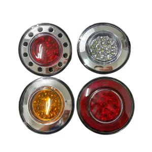 24V 10cm Round Bus Rear Tail Light LED Brake Light With Small Light Ring for Coach Round LED Rear Tail Lamp