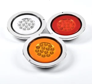 24V 14 LED Car Round Taillights Rear Fog Light Stop Brake Running Reverse Lamp for Truck Trailer Lorry