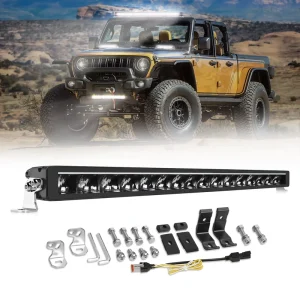 24V LED Light Bar Dual Color Amber Position Light 22 32 42 52 Inch IP68 Combo Beam for 4×4 Offroad Truck