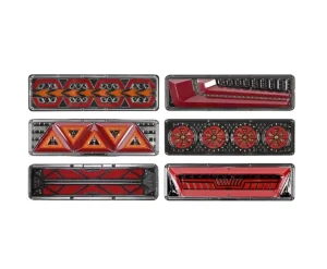 24V LED Tail Lamp Red Lens Brake Light for Cars Trucks Reverse Running Water and Reverse Lighting New Condition
