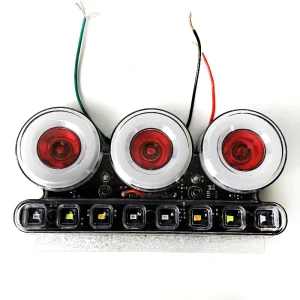 24V Truck Trailer Round Brake Lights Running Lights Colorful Flashing Warning Lights Tail Lights Rear Fog Lights