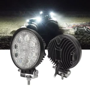 24W 12V 24V DC Round LED Work Light Universal Style Suitable for Car Off-road Tractor Forklift