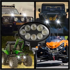 24W Car LED Work Lights Tractor Light Off-road Spotlight High-intensity LED Work Lamps
