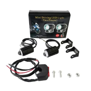 24W Mini Motorcycle LED Front Headlight 12V 85V SMD Lamp Yellow Light Fog Drive Assist Lighting System Made of Aluminium