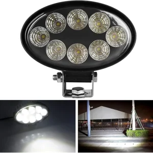 24W Oval Car LED Work Lights Tractor Light Off road Spotlight High intensity High power Auto Exterior Ambient Lights
