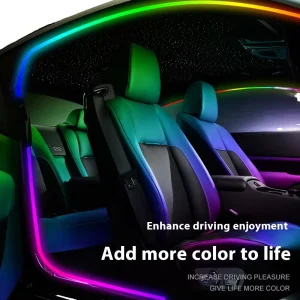 256 Colors Atmosphere Light Acrylic Interior Car Door LED Lights Wireless App Ambient Lighting Kit Fiber Optic Strip LED
