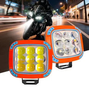 27W 9LED Yellow Square Spot LED Work Light 3570+3030 Dual Chip IP67 Waterproof 12V Offroad Pod for Vehicle