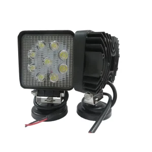 27W Car Top LED Work Light High Lumens 2000LM 4 Inch Square LED Lamp for Trucks Auto Exterior Lighting