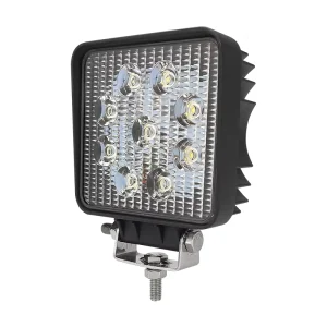 27W LED Auxiliary Work Lights Square Engineering Headlights for Truck Tractor New Condition 12V 24V Bulb