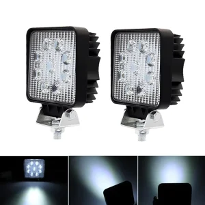 27W Square Car LED Working Lamp Forklift Tractor Offroad Work Light Spot Lights LED Driving Lights